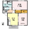 トミユウ・ボラタＢ棟 2DKの間取り