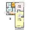 ジョイキューブ吉田 1LDKの間取り