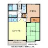 ホワイティ沙羅Ａ棟 2LDKの間取り