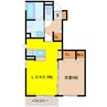 ルージュ伊勢宮Ｂ棟 1LDKの間取り