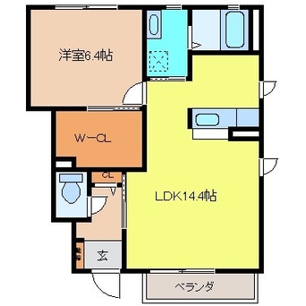 間取図 クレドール三輪Ｗ棟