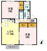 信越本線/安茂里駅 徒歩12分 1階 築27年 2LDKの間取り