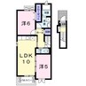リリーハイツ富竹Ｂ 2LDKの間取り