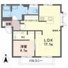 プラフォレメゾンＡ棟 1LDKの間取り