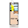 アブリール三輪田町 1Kの間取り