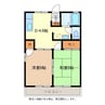 セジュール塚田Ｃ棟 2DKの間取り
