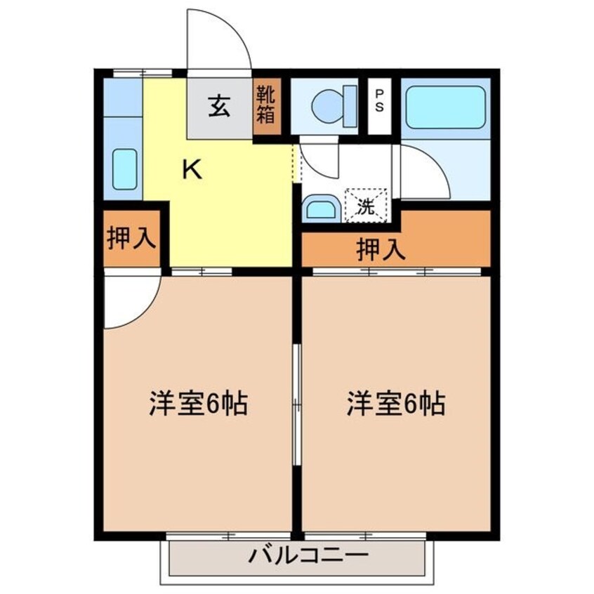 間取図 長野電鉄長野線/本郷駅 徒歩9分 1階 築42年