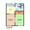 信越本線/長野駅 徒歩16分 2階 築46年 2DKの間取り