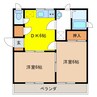 CITY-HOUSE TSUKADA 2DKの間取り