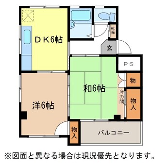 間取図 信越本線/長野駅 徒歩11分 2階 築37年