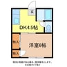北島コーポ西棟 1DKの間取り