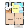 2階 築29年 2Kの間取り