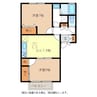 フローレンスアゼリアＢ棟 2DKの間取り
