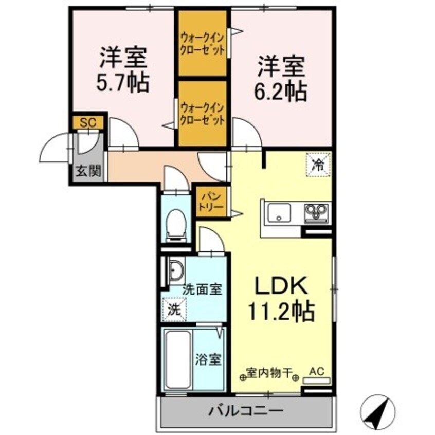 間取図 セジュール東鶴賀