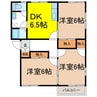 グランヒルズ中越S棟 3DKの間取り