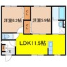 ユアメゾン小島 2LDKの間取り