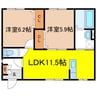 ユアメゾン小島 2LDKの間取り
