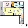 プランタン若里V 1LDKの間取り