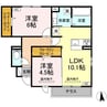 遊眠あがの 2LDKの間取り