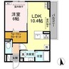 トリシア東口 1LDKの間取り