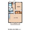 中島ハイツ 1LDKの間取り