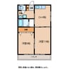 藤グリーンハイツ 2DKの間取り