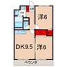 サンライズ21 2DKの間取り