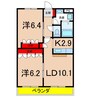 グランチェスタ 2LDKの間取り