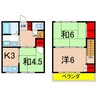 上町ハイツ 3Kの間取り