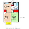 リポージュマーガレット 2DKの間取り