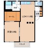 サンシャインヒルズB 1LDKの間取り
