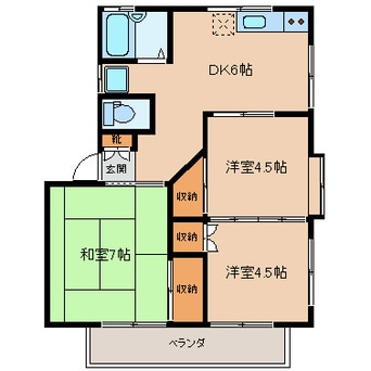 間取図 ハイツカラサワIII