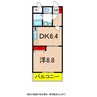 マンション麻績 1DKの間取り