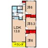 マンション麻績 3LDKの間取り