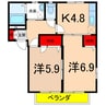 シャーメゾンブロードＢ 2Kの間取り