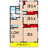 マンション花水木II 3LDKの間取り