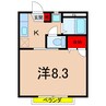 シャルマンさつき 1Kの間取り