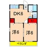 シティハイムファミーユ 2DKの間取り