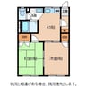 フレグランス仁志喜 2DKの間取り