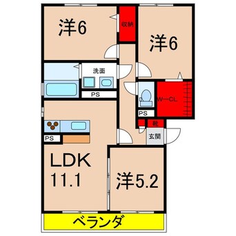 間取図 ロイヤルコート大瀬木II