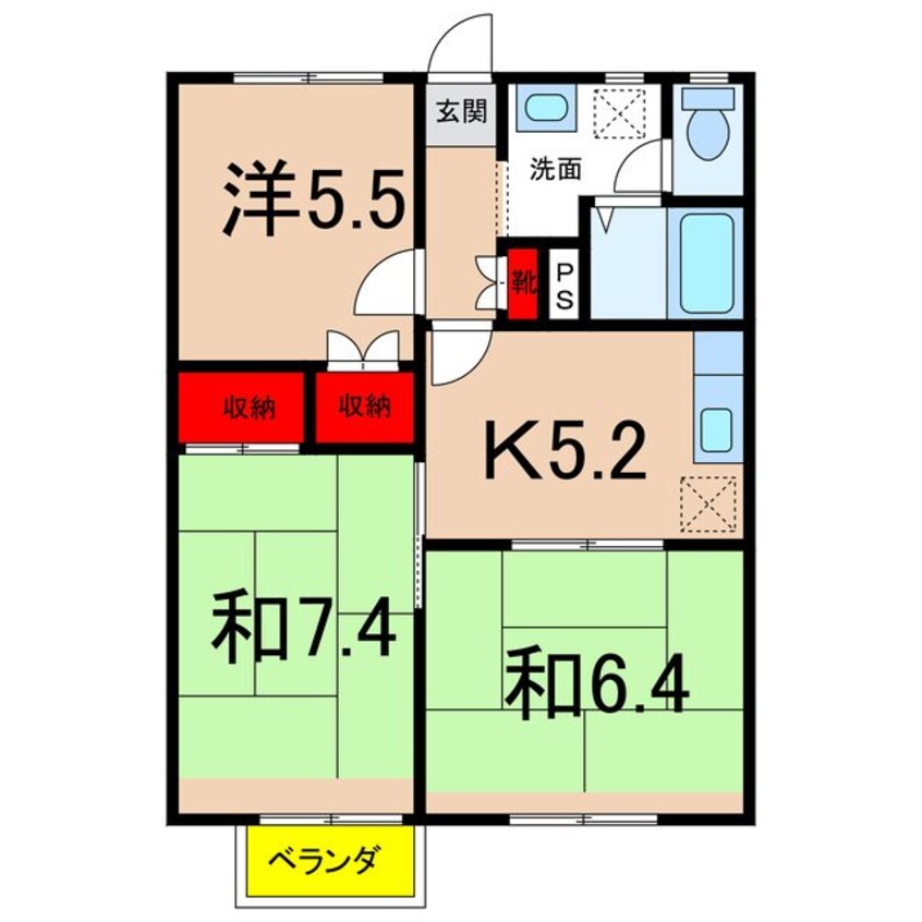 間取図 新賀ハイツA