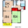 ラポールカイトA 2DKの間取り