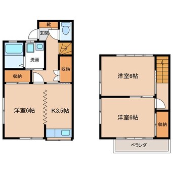 間取図 飯田線（長野県内）/毛賀駅 徒歩7分 1階 築33年