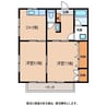 ハイツ城ヶ丘 2DKの間取り