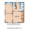 ハイツ城ヶ丘 1LDKの間取り