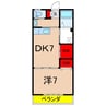 グリーンハイツN-1 1DKの間取り