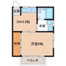 メゾン柏原B 1Kの間取り