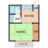 メゾン柏原B 1Kの間取り