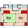 牧内アパート 2Kの間取り