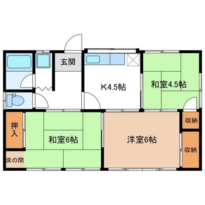 間取図 三ツ石アパート B